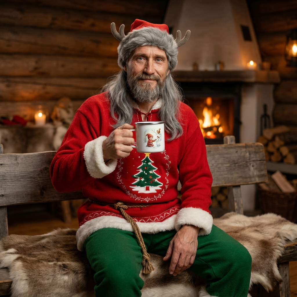 Talviystävät metsässä - emalimuki